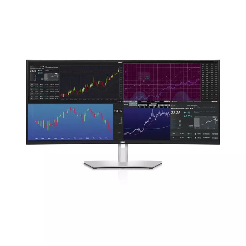 Monitor komputerowy DELL UltraSharp U3824DW 95,2 cm (37,5 cala) 3840 x 1600 pikseli Wide Quad HD+ LCD Czarny, Srebrny