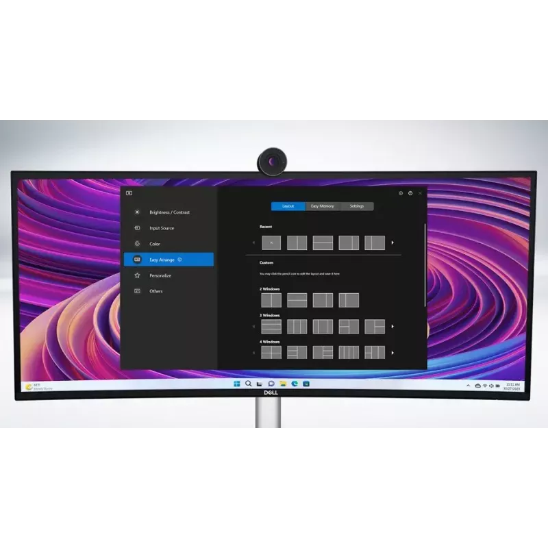 Monitor komputerowy DELL UltraSharp U3824DW 95,2 cm (37,5 cala) 3840 x 1600 pikseli Wide Quad HD+ LCD Czarny, Srebrny