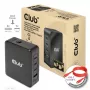 CLUB3D Międzynarodowa ładowarka podróżna 140W z technologią GaN, cztery porty USB Type-A (1x) i -C (3x), obsługa PPS + Power Delivery (PD) 3.1