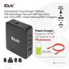 CLUB3D Międzynarodowa ładowarka podróżna 140W z technologią GaN, cztery porty USB Type-A (1x) i -C (3x), obsługa PPS + Power Delivery (PD) 3.1