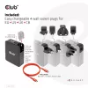 CLUB3D Międzynarodowa ładowarka podróżna 140W z technologią GaN, cztery porty USB Type-A (1x) i -C (3x), obsługa PPS + Power Delivery (PD) 3.1