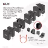 CLUB3D Międzynarodowa ładowarka podróżna 140W z technologią GaN, cztery porty USB Type-A (1x) i -C (3x), obsługa PPS + Power Delivery (PD) 3.1