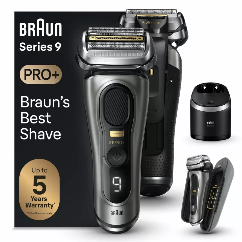 Maszynka do golenia Braun Series 9 Pro+ 9575cc Wet & Dry foliowa trymer Metaliczny