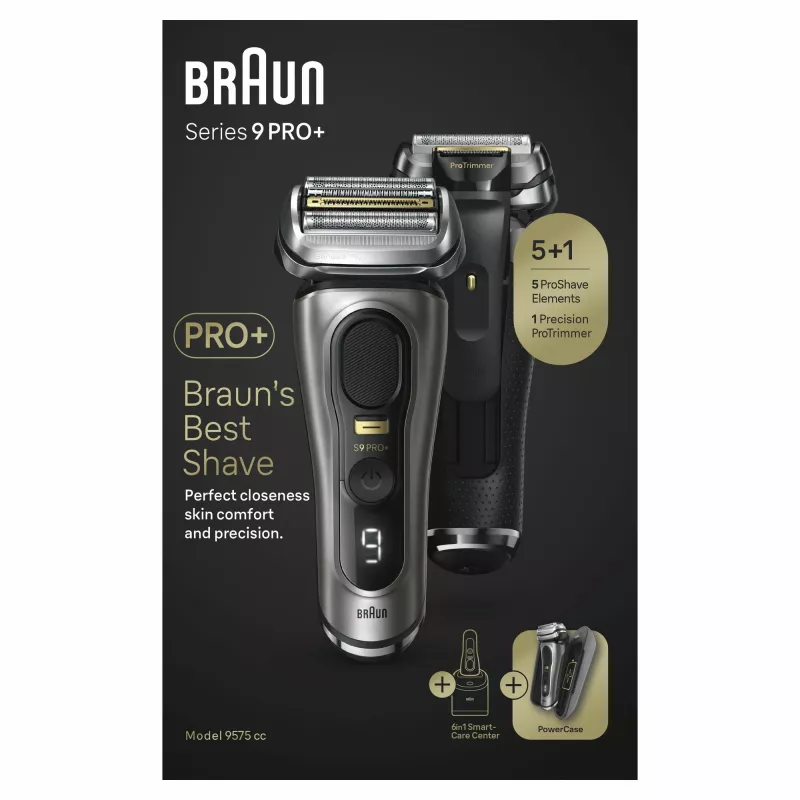 Maszynka do golenia Braun Series 9 Pro+ 9575cc Wet & Dry foliowa trymer Metaliczny