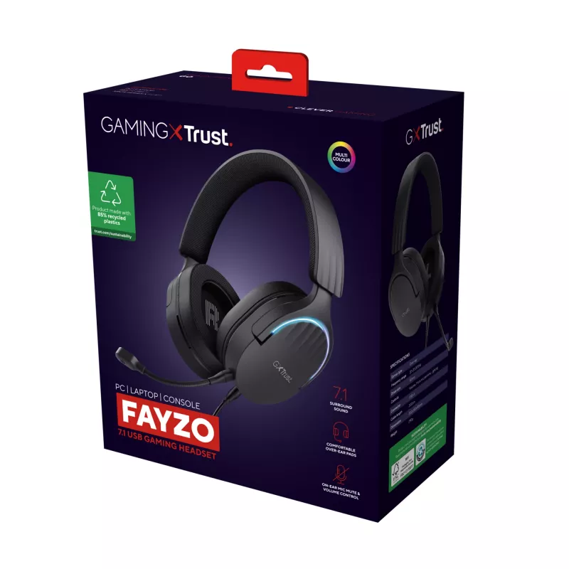 Trust GXT 490 FAYZO nauszny zestaw słuchawkowy 7.1 USB do gier
