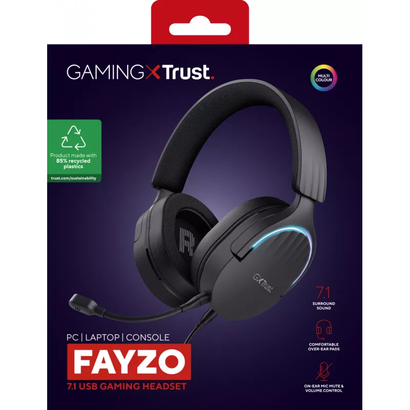 Trust GXT 490 FAYZO nauszny zestaw słuchawkowy 7.1 USB do gier