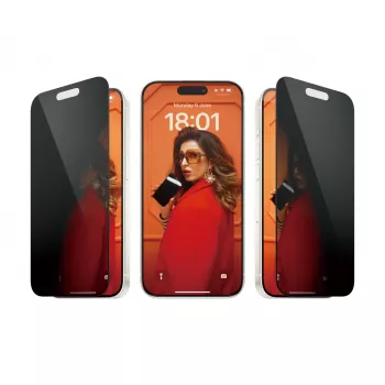 PanzerGlass ® Privacy Screen Protector iPhone 15 Pro | Ultra-Wide Fit z EasyAligner