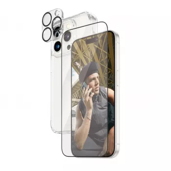 PanzerGlass Zestaw 3 w 1 iPhone 15 Pro Szkło hartowane Przezroczysty