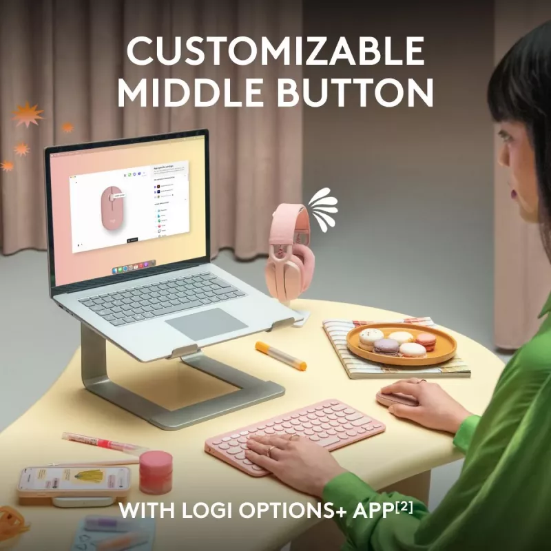 LOGITECH Pebble 2 M350s Bezprzewodowa Mysz Optyczna Rose
