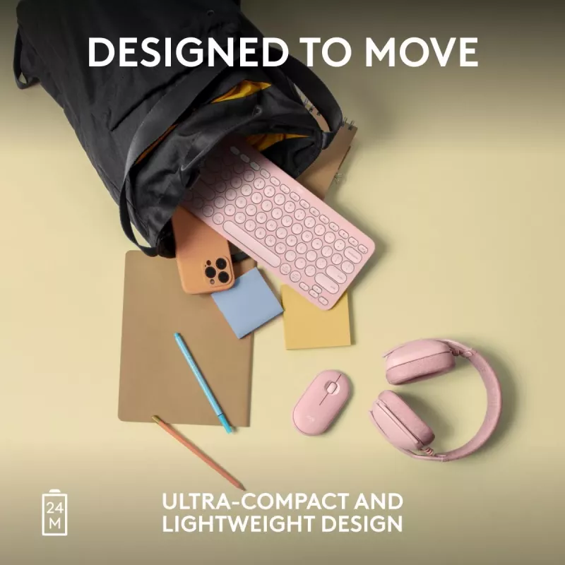 LOGITECH Pebble 2 M350s Bezprzewodowa Mysz Optyczna Rose