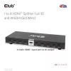 CLUB3D Rozdzielacz HDMI™ 1 na 8, Pełne 3D i 4K60Hz (600MHz)