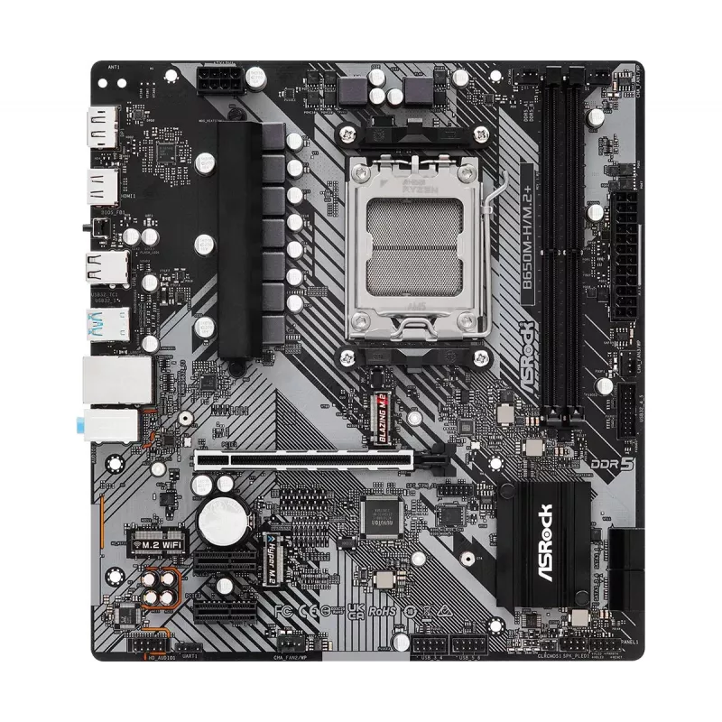 Płyta główna ASRock B650M-H/M.2+ AM5 AMD B650 2 x DDR5 1 x HDMI 2.1 TMDS/FRL 8G kompatybilny 1 x DisplayPort 1.4 z DSC mATX