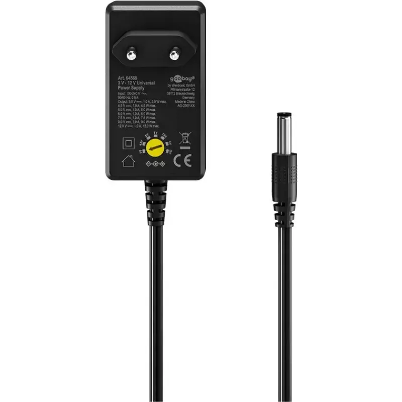 AC Adapter Goobay 64568 Universal Czarny 12V 2.25A 1.8m