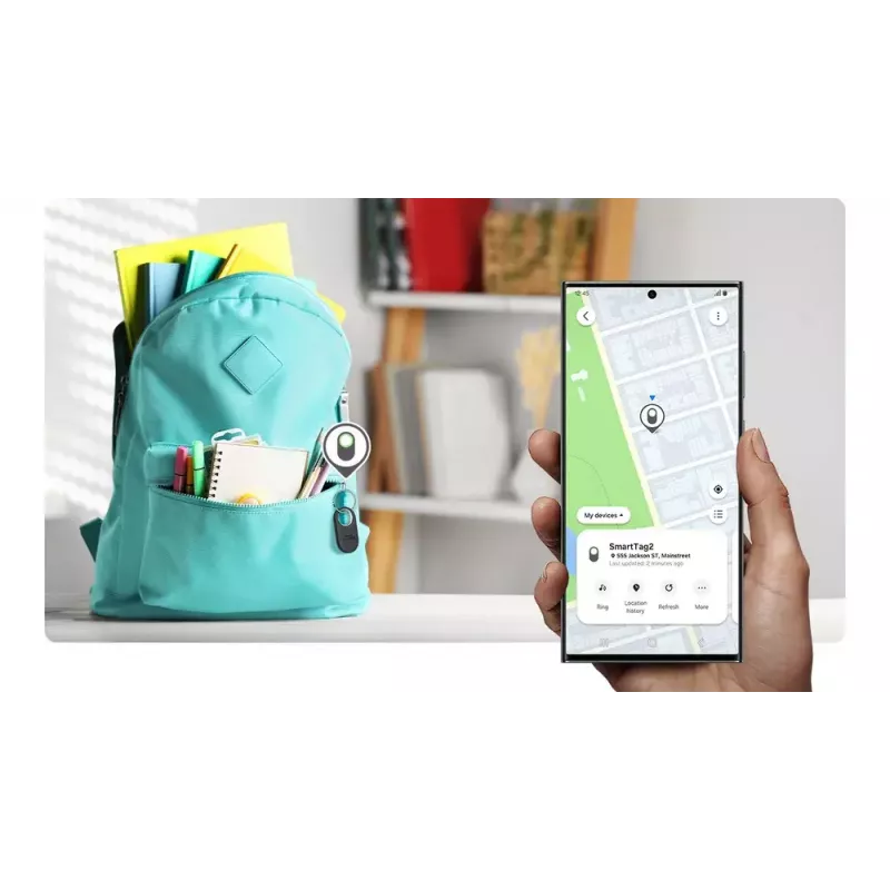 Urządzenie śledzące Samsung Galaxy SmartTag2 — lokalizator Bluetooth, bateria CR2032, do 12000 h, 13,75 g, 28,8×52,4 mm, 1 szt.
