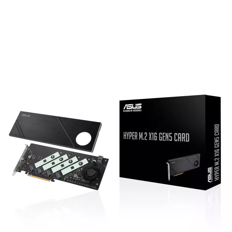ASUS Hyper M.2 x16 Gen5 Card PCIe 5.0 adapter M.2 z aktywnym chłodzeniem