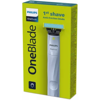 Golarka foliowa Philips Norelco OneBlade QP1324/20 — bezprzewodowa niebieska golarka foliowa, 30 min pracy, ładowanie USB, zmywalna, dopasowująca się do konturów