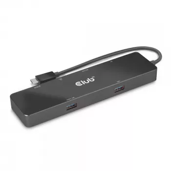 CLUB3D USB3.2 Gen2 Type-C, 6-w-1 przenośna stacja dokująca z dwoma wyświetlaczami i USB Type-C Video 4K60Hz