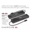 CLUB3D USB3.2 Gen2 Type-C, 6-w-1 przenośna stacja dokująca z dwoma wyświetlaczami i USB Type-C Video 4K60Hz
