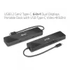 CLUB3D USB3.2 Gen2 Type-C, 6-w-1 przenośna stacja dokująca z dwoma wyświetlaczami i USB Type-C Video 4K60Hz
