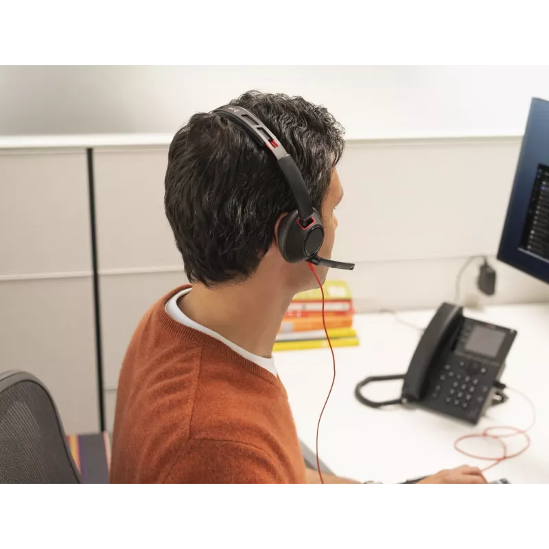 HP Poly Blackwire 5220 Stereo USB-C Headset +3.5mm Plug +USB-C/A Adapter