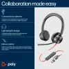 HP Poly Czarnywire 8225 Stereofoniczny zestaw słuchawkowy USB-C z certyfikatem Microsoft Teams + adapter USB-C/A
