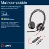 HP Poly Czarnywire 8225 Stereofoniczny zestaw słuchawkowy USB-C z certyfikatem Microsoft Teams + adapter USB-C/A