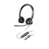 HP Poly Czarnywire 3320 Stereo Microsoft Teams Certified USB-C Headset +USB-C/A Adapter