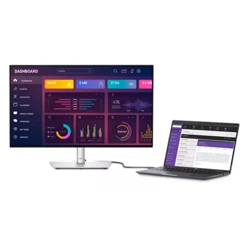 Monitor komputerowy DELL UltraSharp U2724DE 68,6 cm (27 cali) 2560 x 1440 pikseli Quad HD LCD Czarny, Srebrny