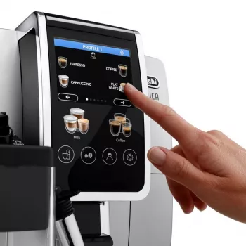Ekspres kolbowy DeLonghi Dinamica Plus ECAM380.85.SB — zbiornik na wodę 1,8 l, pojemnik na ziarna 300 g, 15 bar