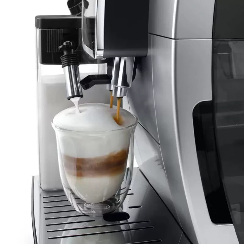 Ekspres kolbowy DeLonghi Dinamica Plus ECAM380.85.SB — zbiornik na wodę 1,8 l, pojemnik na ziarna 300 g, 15 bar