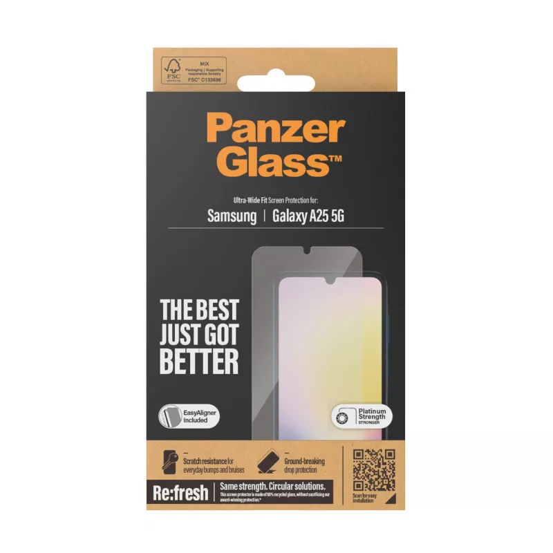 PanzerGlass ® Screen Protector Samsung Galaxy A25 5G | Ultra-Wide Fit z EasyAligner