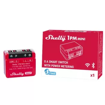 Inteligentny przełącznik Shelly 1PM Mini Gen3 1P Bezprzewodowy 110-240V