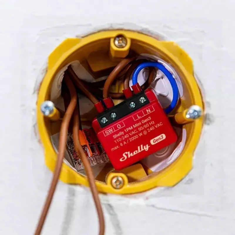 Inteligentny przełącznik Shelly 1PM Mini Gen3 1P Bezprzewodowy 110-240V
