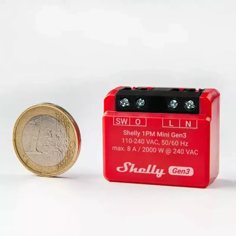 Inteligentny przełącznik Shelly 1PM Mini Gen3 1P Bezprzewodowy 110-240V