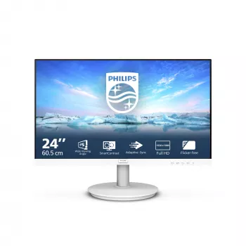 Philips V Line 241V8AW/00 monitor komputerowy 60,5 cm (23,8 cala) 1920 x 1080 pikseli Full HD LCD Biały