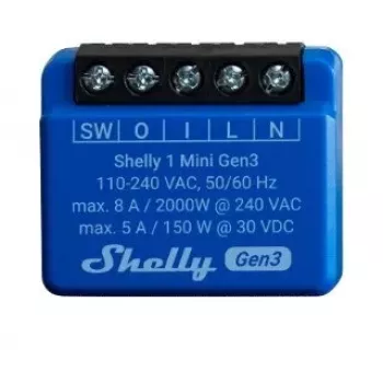 Przełącznik inteligentny Shelly 1 Mini Gen3 1P Bezprzewodowy 110-240V