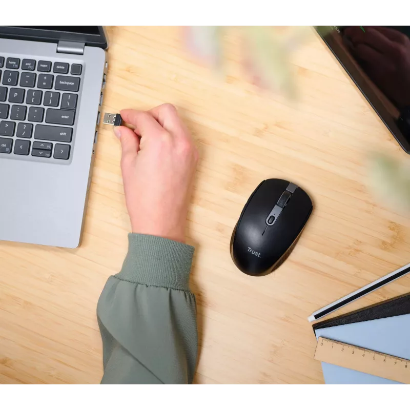 Trust Ozaa mysz biurowa praworęczna RF Wireless + Bluetooth optyczna 3200 DPI