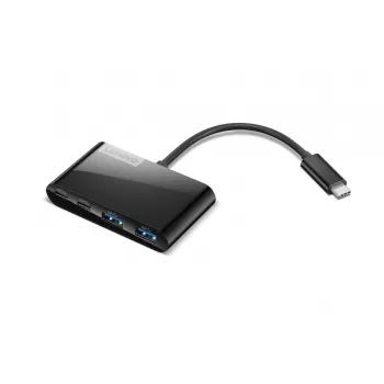 Lenovo Select GX91L84354 hub USB-C 4-portowy, USB 3.0, czarny