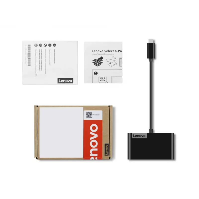 Lenovo GX91L84354 koncentrator interfejsów USB 3.2 Gen 1 (3.1 Gen 1) Type-C 625 Mbit/s Czarny