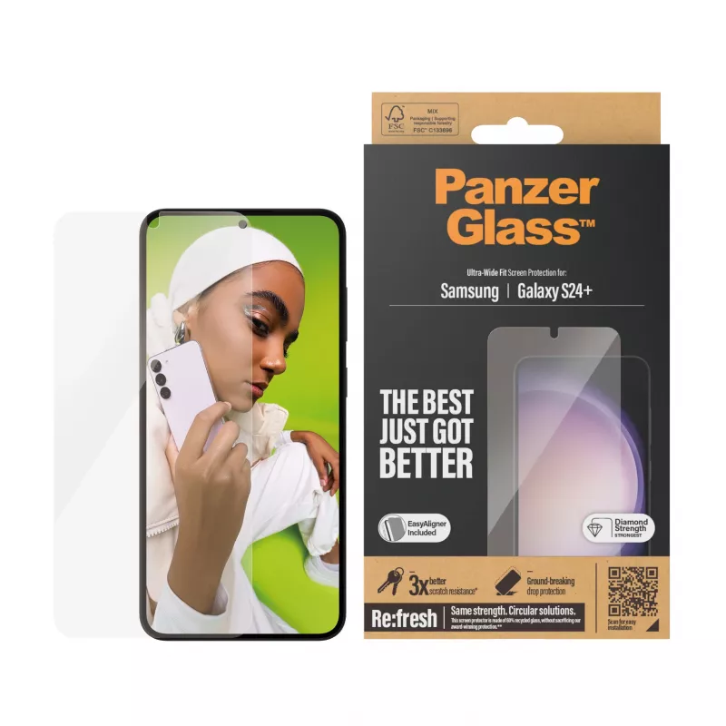 PanzerGlass ® Ekran Ochronny Samsung Galaxy S24+ | Ultra-Wide Fit z EasyAligner