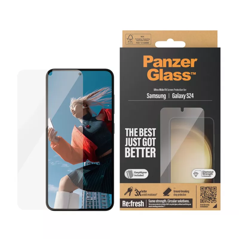 PanzerGlass® Szkło ochronne Samsung Galaxy S24 | Ultra-Wide Fit z EasyAligner