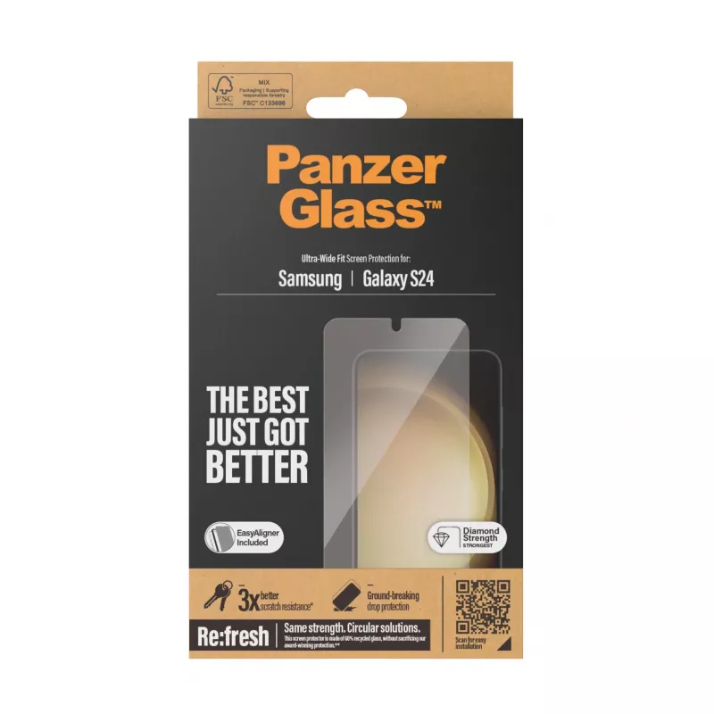 PanzerGlass® Szkło ochronne Samsung Galaxy S24 | Ultra-Wide Fit z EasyAligner
