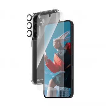 Zestaw ochronny 3 w 1 PanzerGlass Samsung Galaxy S24 Ultra Wide Fit, odporność na zarysowania i wstrząsy