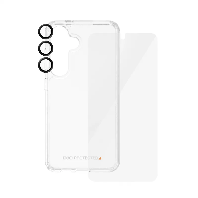 Zestaw ochronny 3 w 1 PanzerGlass Samsung Galaxy S24 Ultra Wide Fit, odporność na zarysowania i wstrząsy