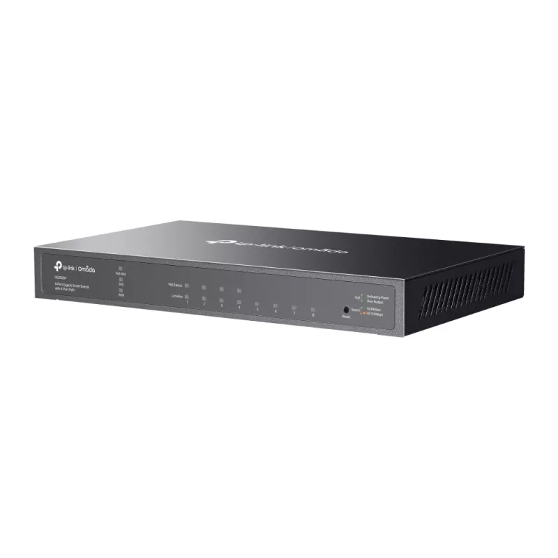 TP-Link Omada 8-portowy gigabitowy przełącznik Smart Switch z 4 portami PoE+, zarządzalny, L2/L2+, Gigabit Ethernet (10/100/1000), Power over Ethernet (PoE), montaż w szafie rack