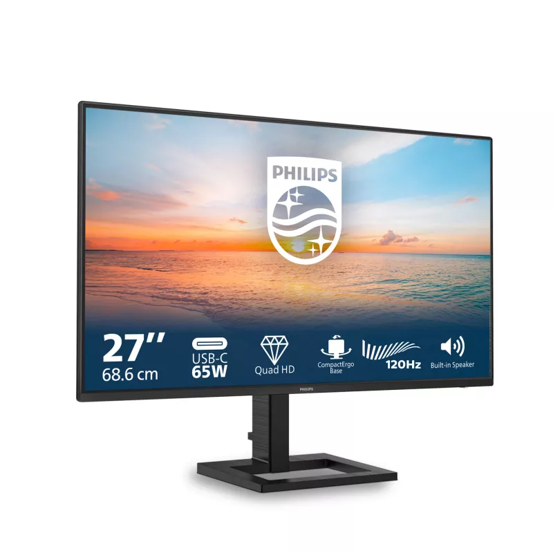 Philips 1000 series 27E1N1600AE/00 monitor komputerowy 68.6 cm (27 cali) 2560 x 1440 pikseli Quad HD LCD Czarny