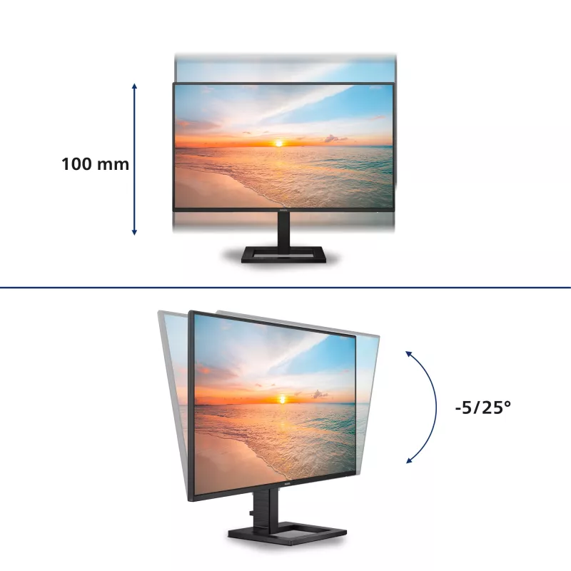 Philips 1000 series 27E1N1600AE/00 monitor komputerowy 68.6 cm (27 cali) 2560 x 1440 pikseli Quad HD LCD Czarny