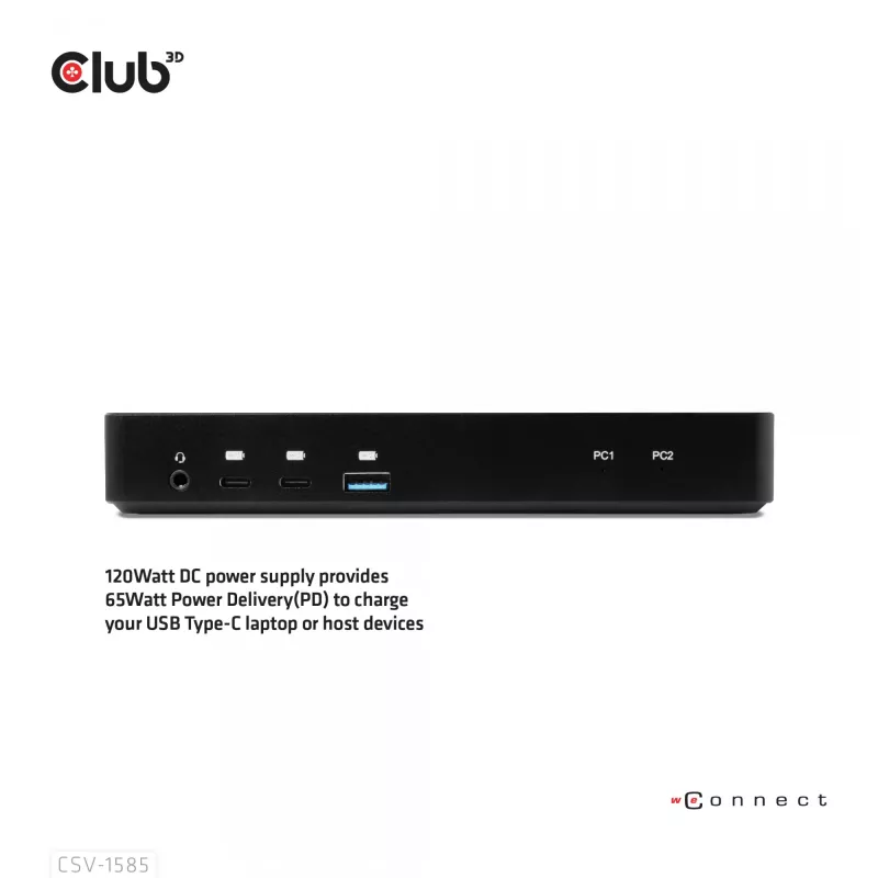 Stacja przełączająca/Dok CLUB3D DisplayPort/HDMI KVM 4K60Hz dla wejść USB typu C