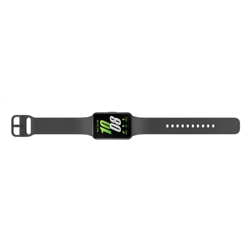 Smartwatch Samsung Galaxy Fit3 — prostokątna aluminiowa obudowa 40 mm, 1,6 cala AMOLED, pulsometr, barometr, 5 ATM, Bluetooth 5.3, 208 mAh