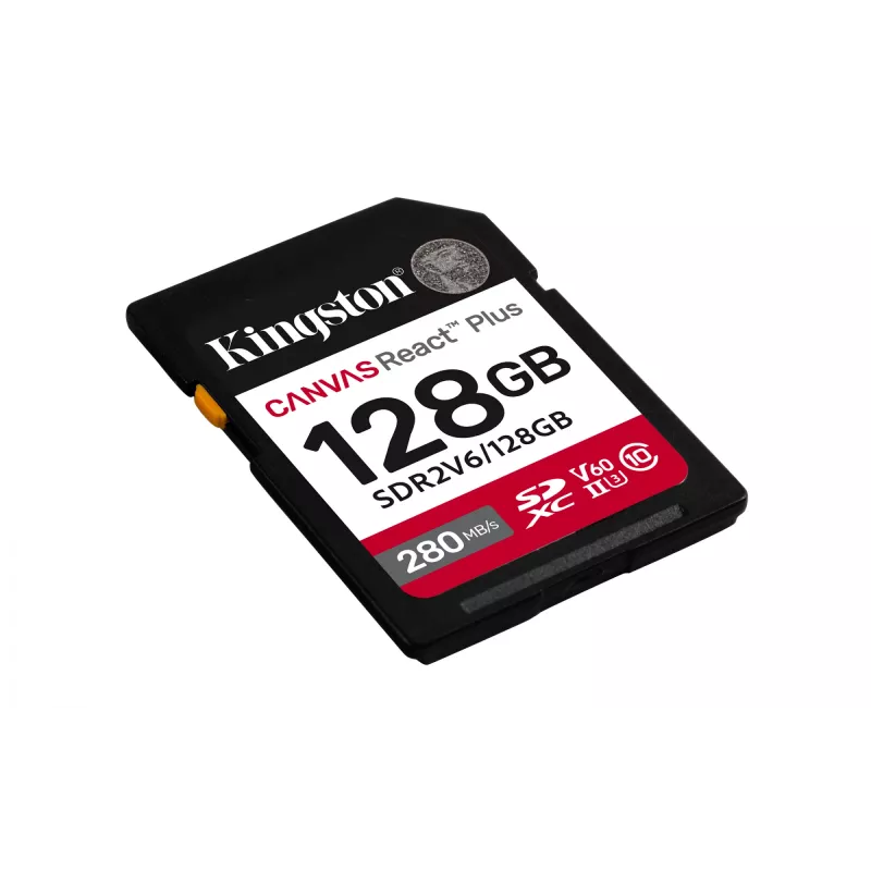 Kingston Technology 128GB Canvas React Plus SDXC UHS-II 280R/100W U3 V60 do Full HD/4K